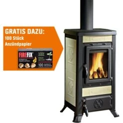 La Nordica Kaminofen Fulvia Kachel Pergamena 6 KW EEK: A+ Gratis Anzündpapier