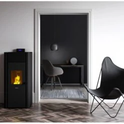 Freepoint Wasserführender Pelletofen Tesis 4,7 - 22,8 KW Anthrazit -Heizgeräte en Tesis anthrazitAmbiente